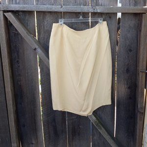NWT Silk Skirt- Buttercream/French Vanilla Office Careerwear Quiet Luxury Size14